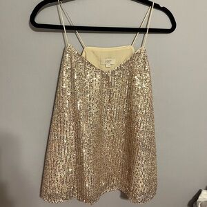 LOFT Shimmering Gold Sequin Top